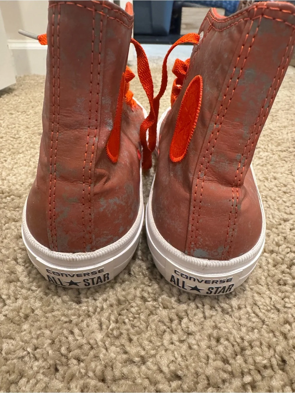 Converse High-Top Sneakers in Red and White